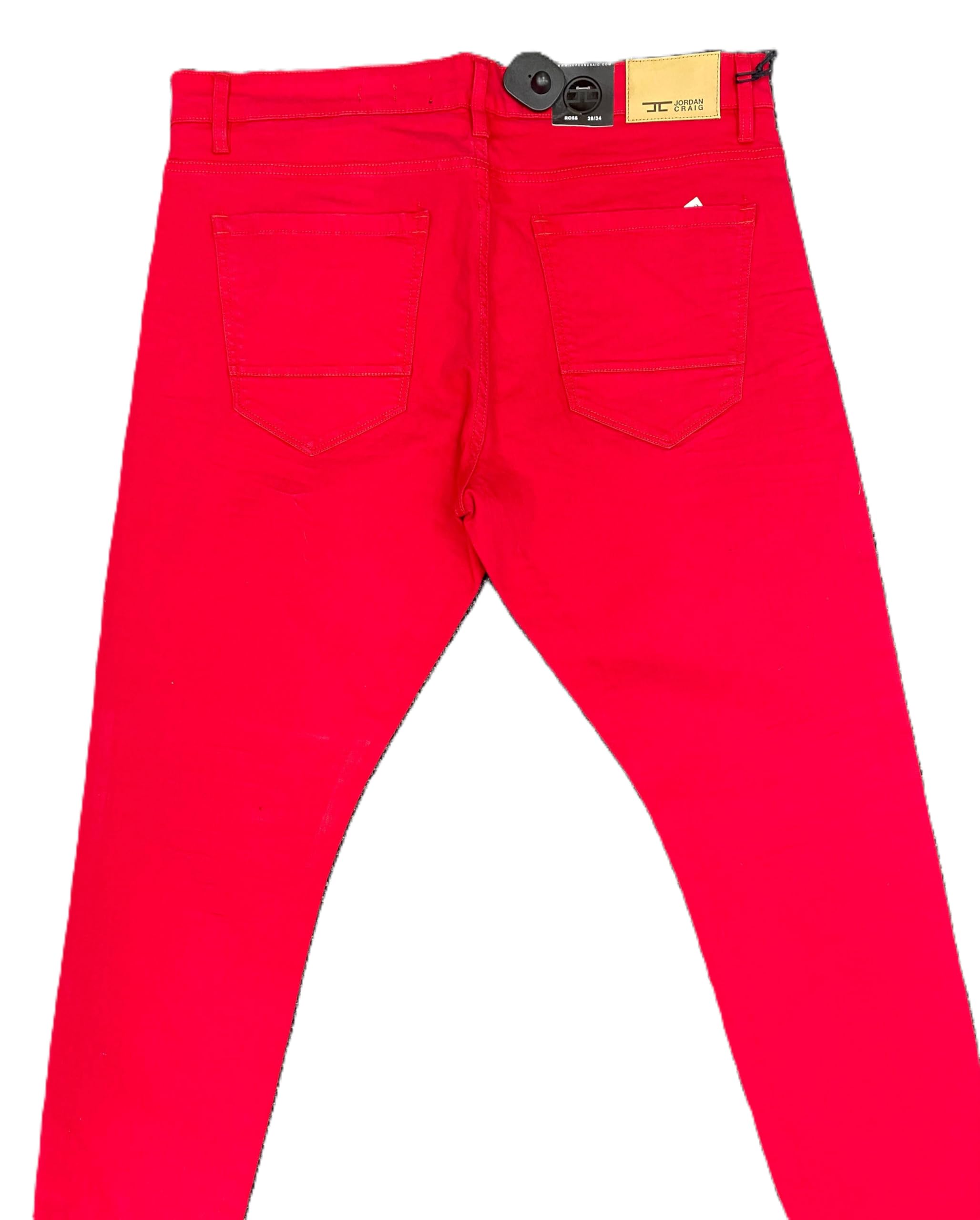 Jordan Craig - Mens Ross Skinny Tapered Fit No Rips Red Jeans (JR91521)