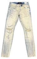 Jordan Craig Distressed Khaki Wash Denim Jeans, Elastane Stretch, Ripped Knee Design(JR1258)