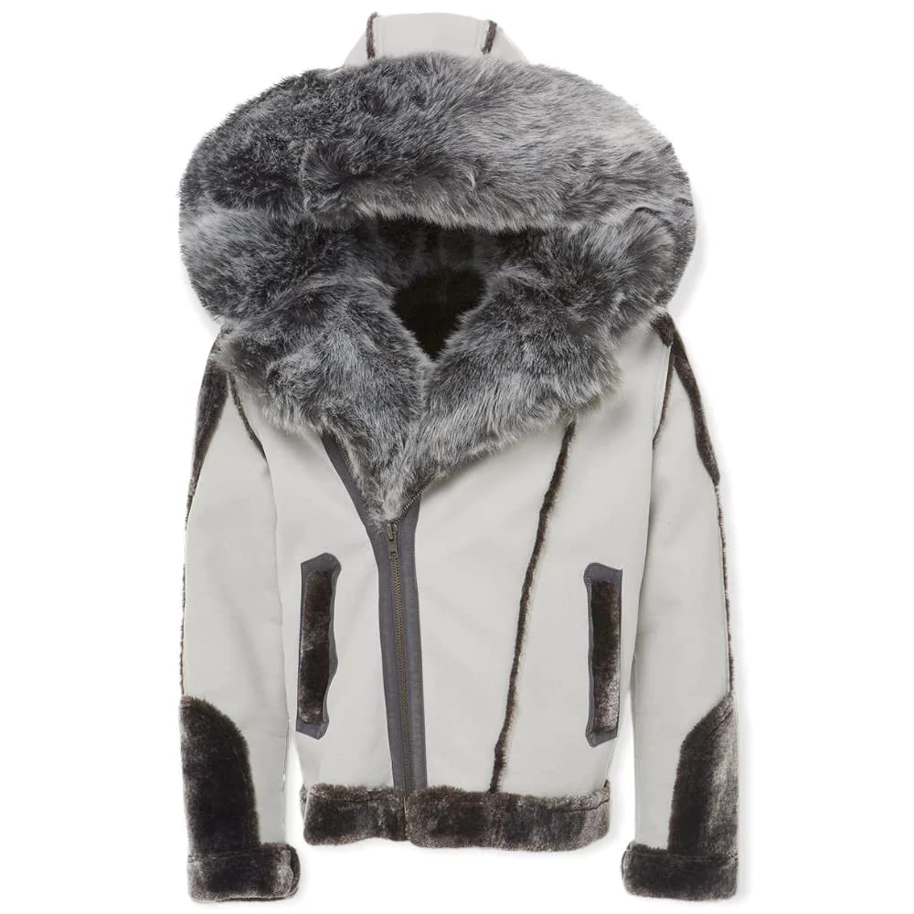 Jordan Craig El Jefe Shearling Moto Jacket_91625 Super Warm Detachable Hood With Zipper Faux Fur Moto Silhouette Cross Zipper