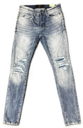 Jordan Craig Men's Distressed Denim Jeans, Regular Rise, Slim Tapered Fit, M/Blue(JS2294)