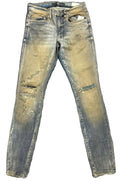 Jordan Craig Men's Distressed Slim Fit Jeans,Dark Vintage, Ripped Knee Design,Mid Rise Straight Leg(JR1258)