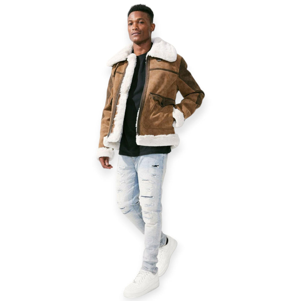 Jordan Craig Men Vienna Fur Bomber Jackets (Brown)