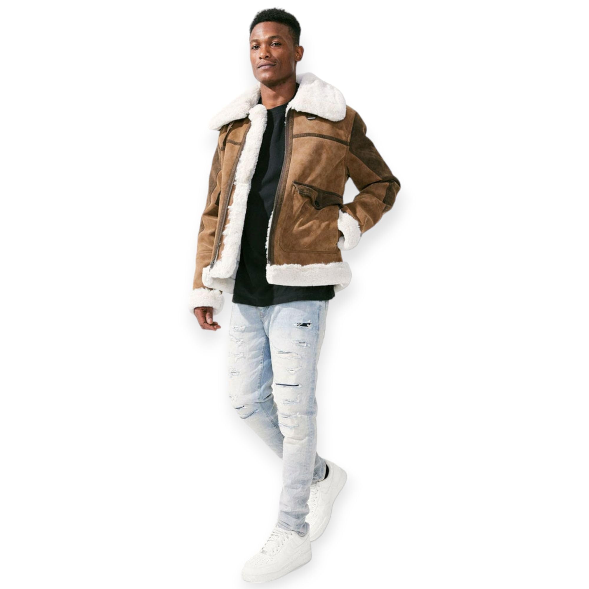 Jordan Craig Men Vienna Fur Bomber Jackets (Brown)