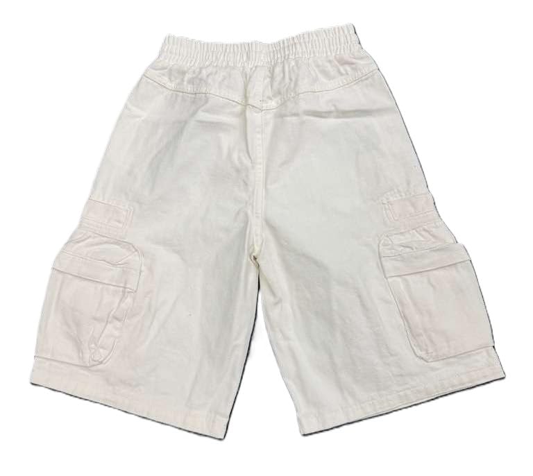 VOYAGE STUDIO MENS 3D ZIPPER POCKET SHORTS WHITE COLOR 100% COTTON STREETWEAR STYLE(51P22)