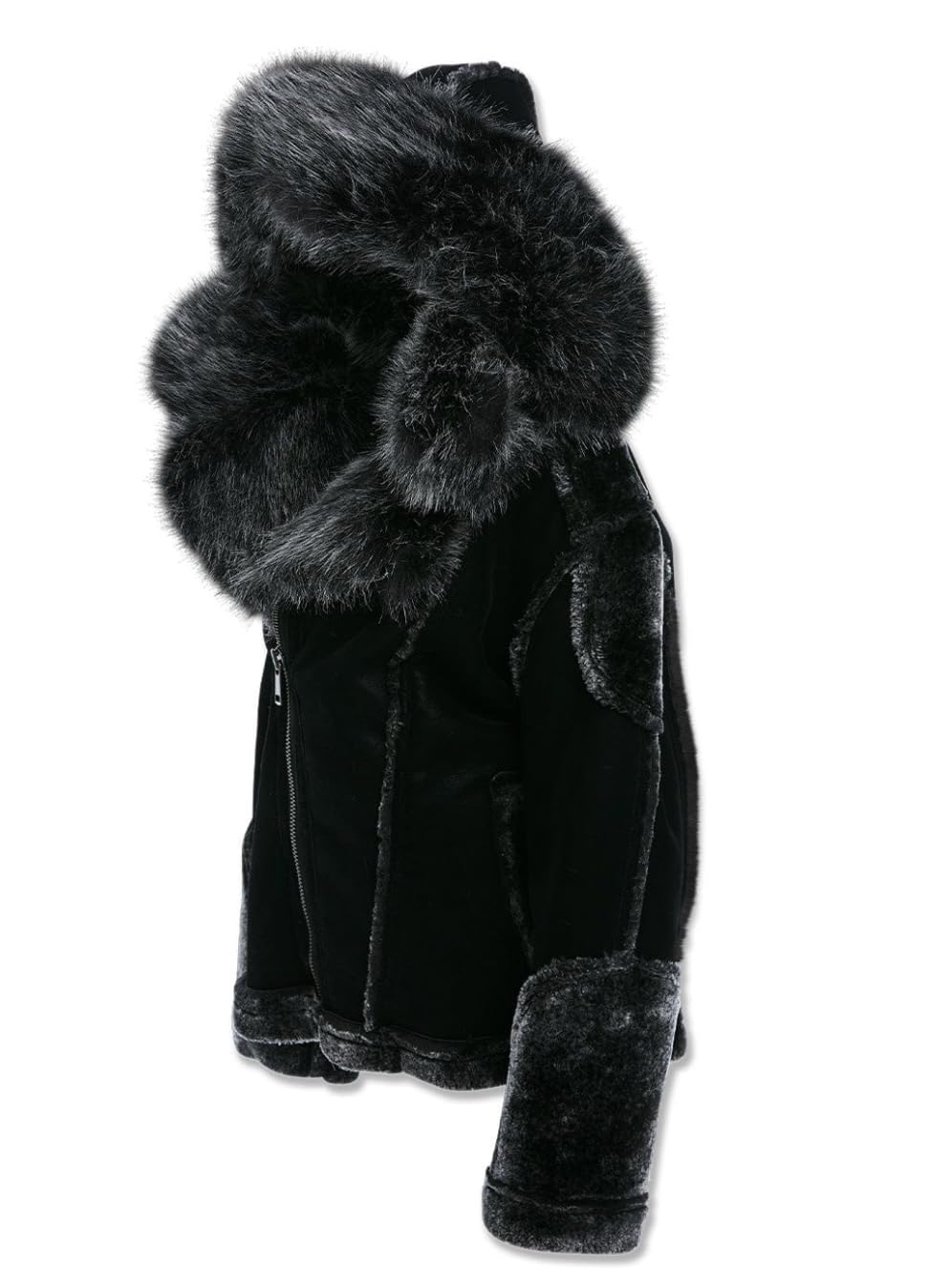 Jordan Craig EL JEFE KIDS MOTO BLACK SHEARLING JACKET