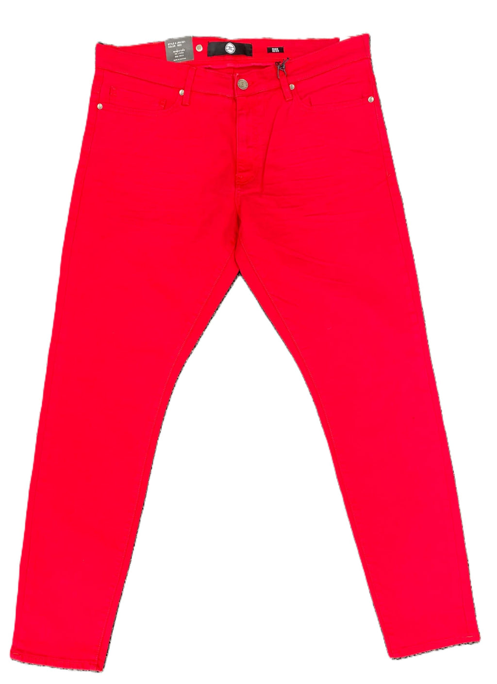Jordan Craig - Mens Ross Skinny Tapered Fit No Rips Red Jeans (JR91521)