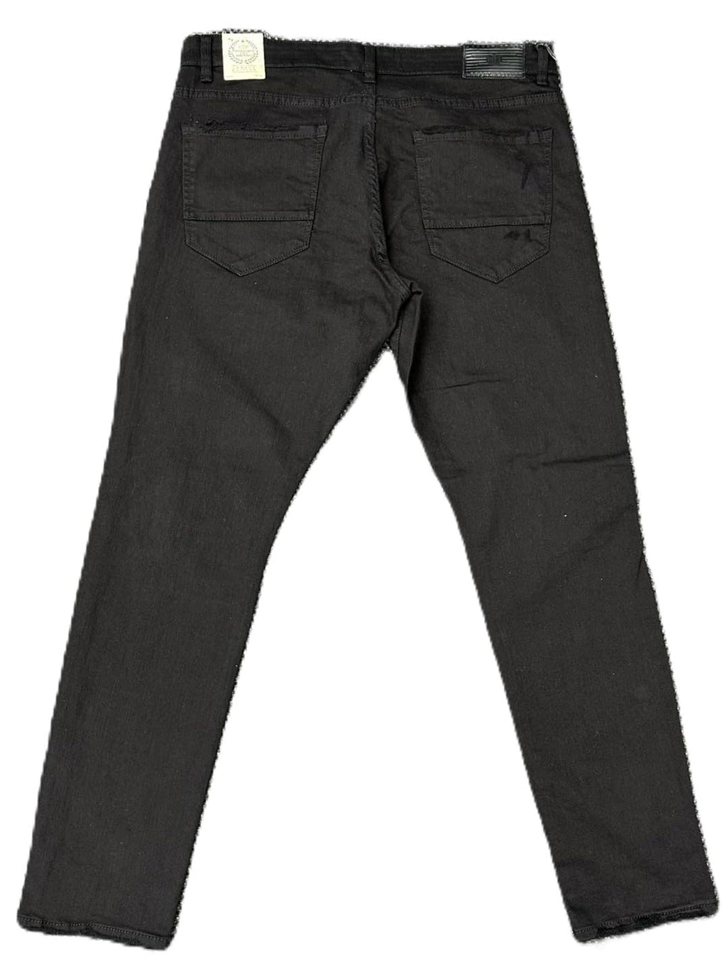 Jordan Craig Men's Distressed Slim Tapered Jeans, Regular Rise, Jet Black, Cotton Blend(JS2294A)