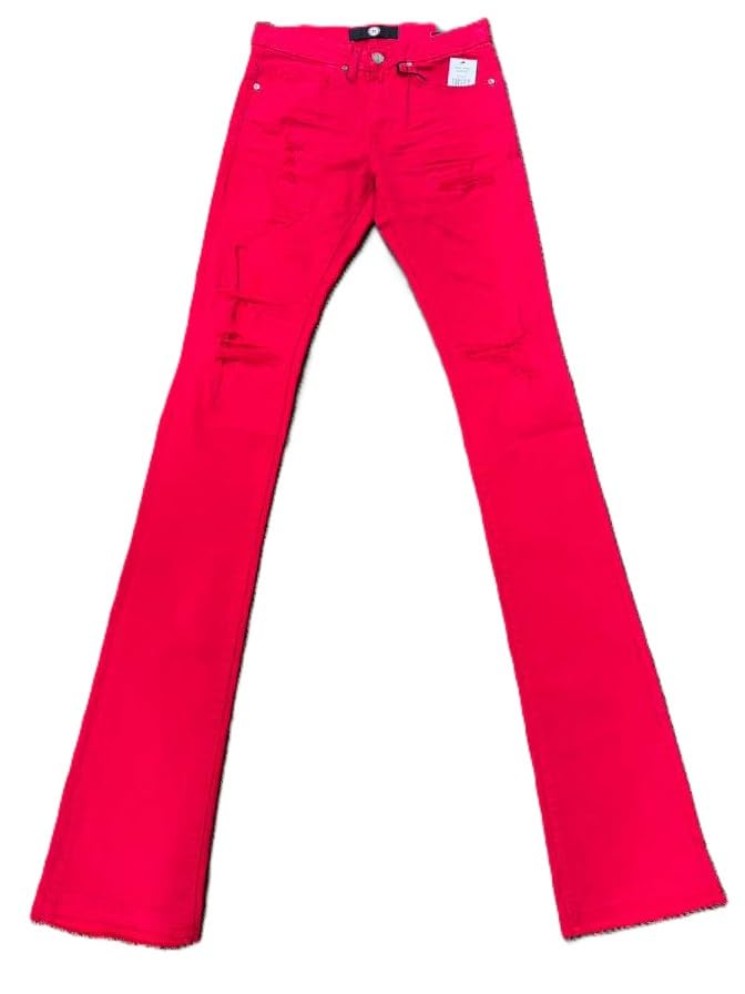 Jordan Craig Mens Martin Stacked Jeans RED Color 98% Cotton 2% Elastane Streetwear Style(JTF960R)