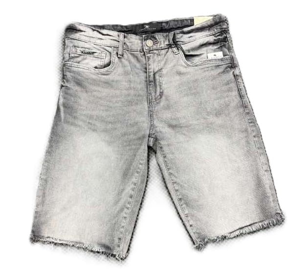 Jordan Craig Mens Washed Denim Shorts Smoked Grey Color 99% Cotton 1% Elastane Streetwear Style (J334S)