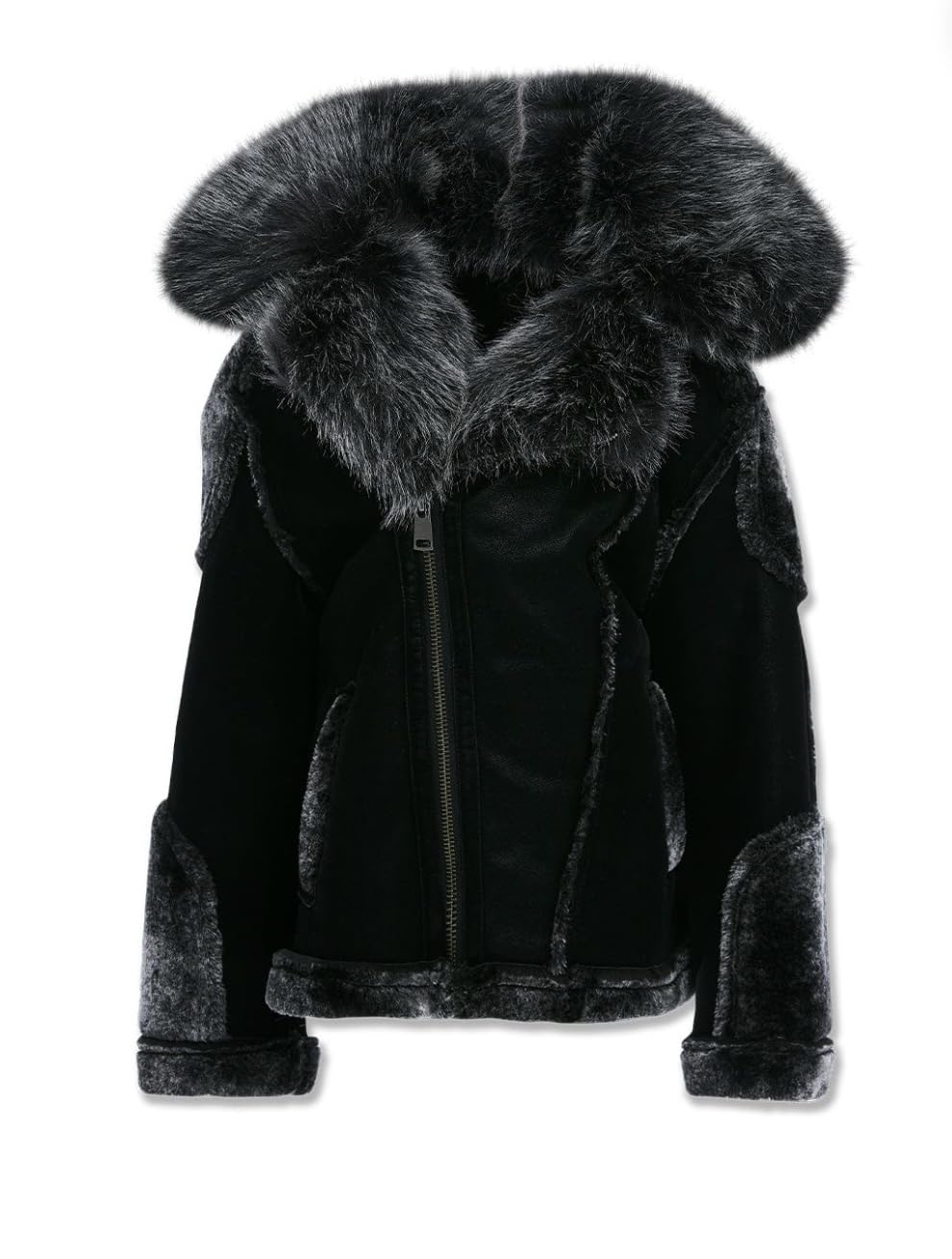 Jordan Craig EL JEFE KIDS MOTO BLACK SHEARLING JACKET