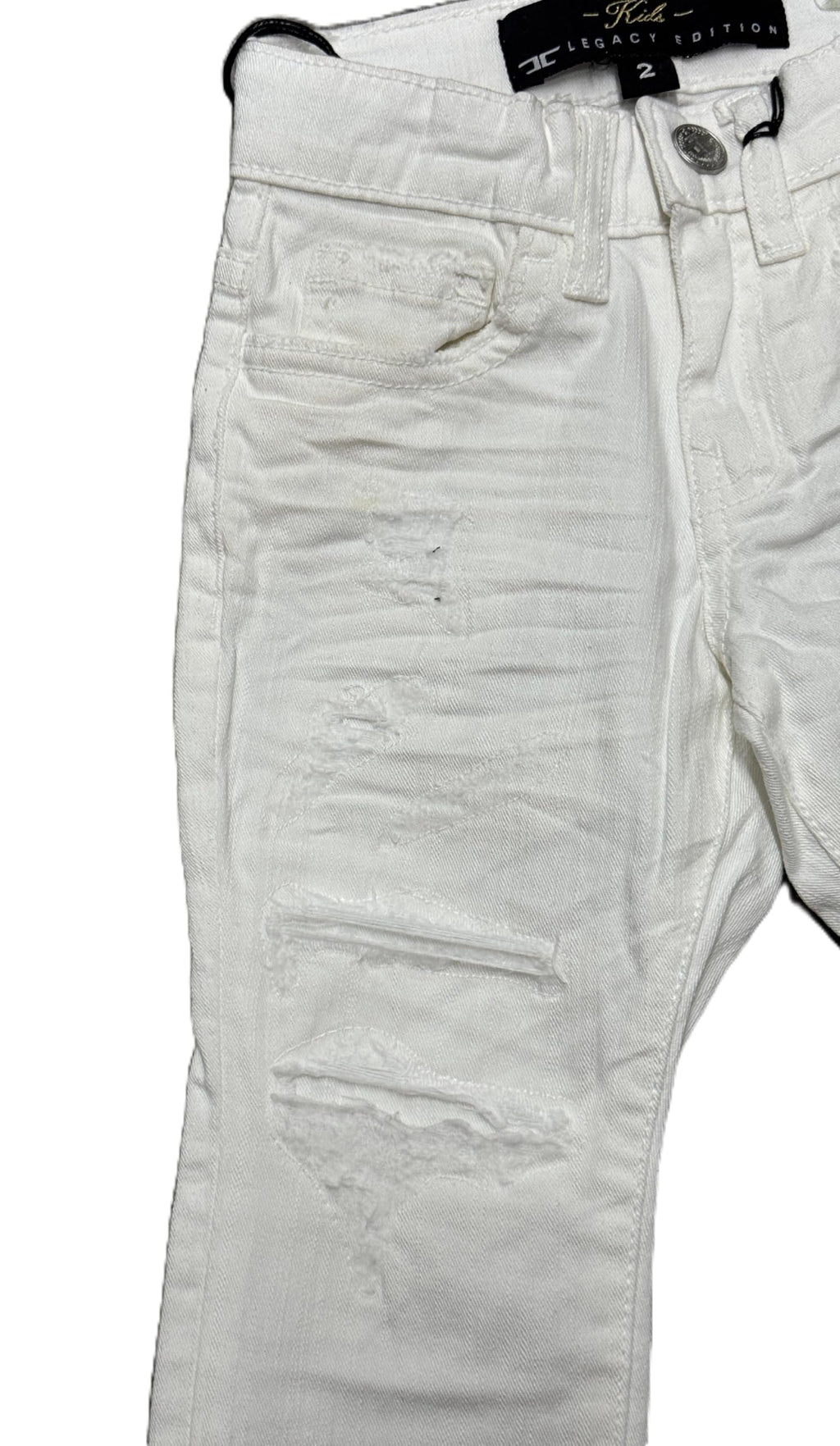 Jordan Craig Kids Shred Stack Jeans, Off White Color, 98% Cotton 2% Lycra, STREETWARE Style(JTF956RK)