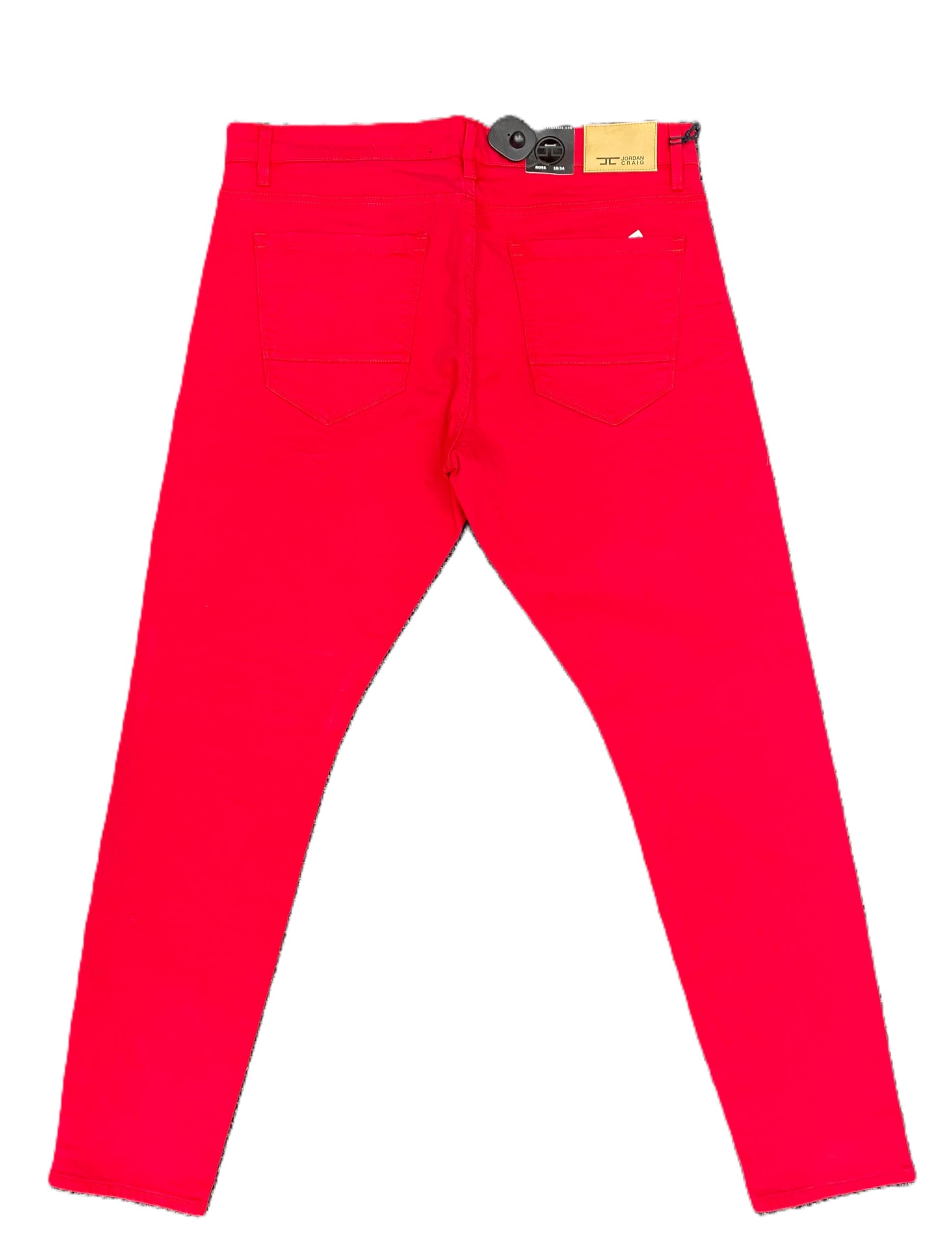 Jordan Craig - Mens Ross Skinny Tapered Fit No Rips Red Jeans (JR91521)