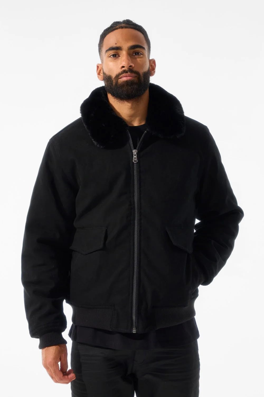 Jordan Craig ST. Cloud Work Jacket, Full Zip, Shearling Collar, Quilted, Black, 100% Cotton