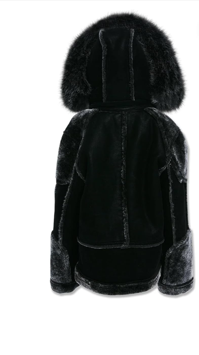 Jordan Craig EL JEFE KIDS MOTO BLACK SHEARLING JACKET