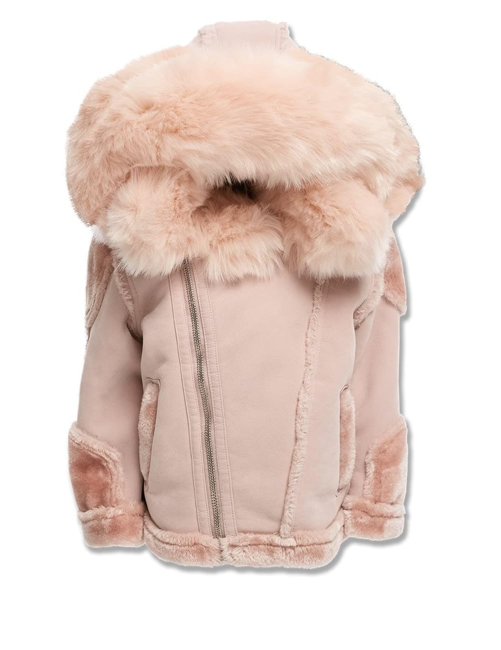 Jordan Craig pink color kids moto shearling jacket