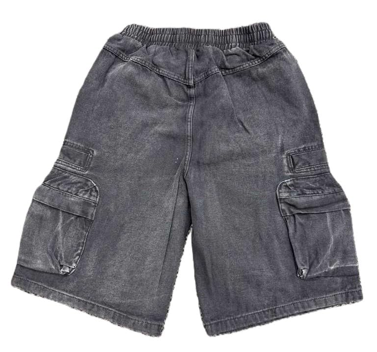 VOYAGE STUDIO MENS 3D ZIPPER POCKET SHORTS BLACK COLOR 100% COTTON STREETWEAR STYLE(51P22)