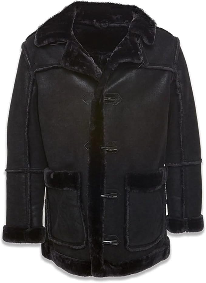 Jordan Craig Men Denali Shearling Jackets (Black) Super Warm Detachable Hood