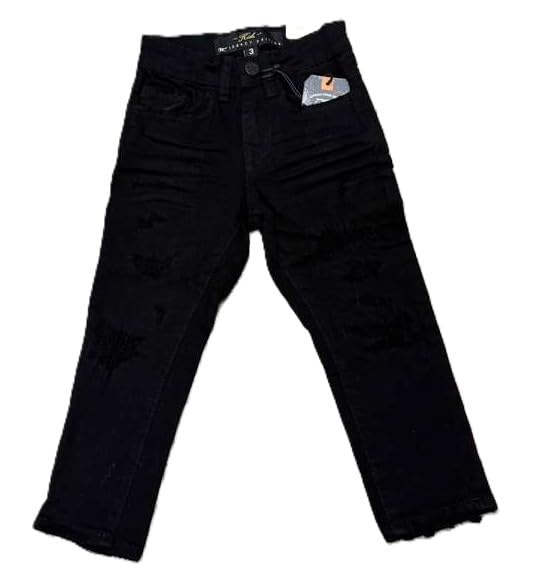 Jordan Craig Kids Jeans with Shreds Black Color 98% Cotton 2% Elastane Casual Streetwear Style(JS990RK)