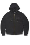 Jordan Craig See You In Paradise Hooded Work Jacket, Black, Quilted Padded, Insulated, Full Zip