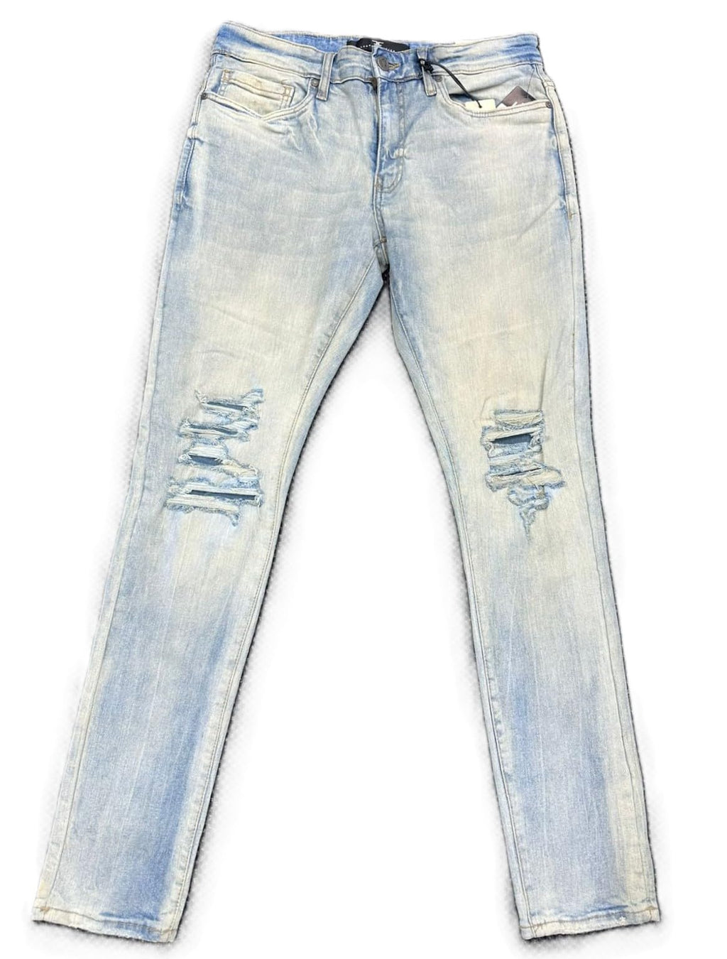 Jordan Craig Sean Fit Distressed Jeans, Iced Lager, Men's Slim Fit Denim with Ripped Knees (JS2294)