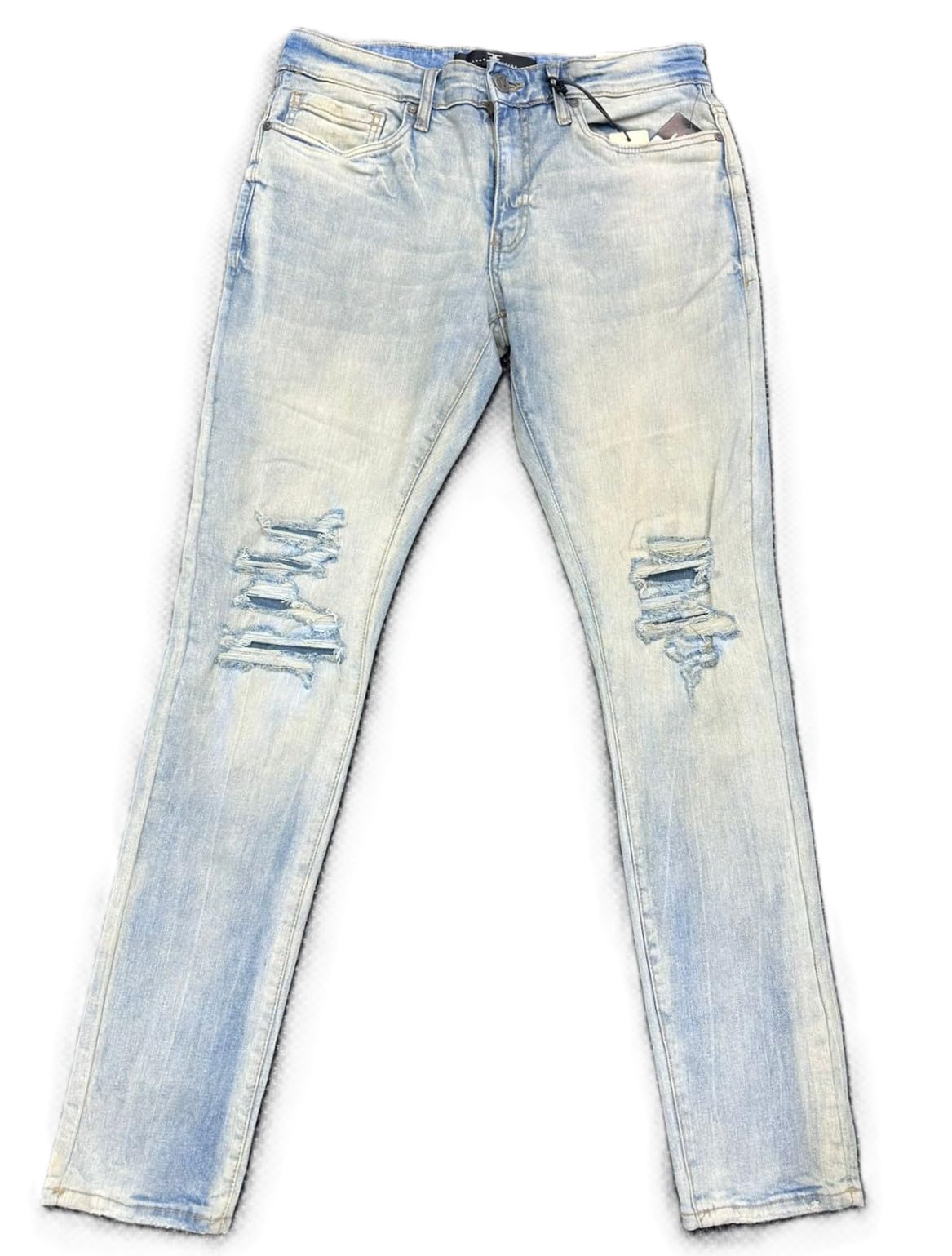 Jordan Craig Sean Fit Distressed Jeans, Iced Lager, Men's Slim Fit Denim with Ripped Knees (JS2294)