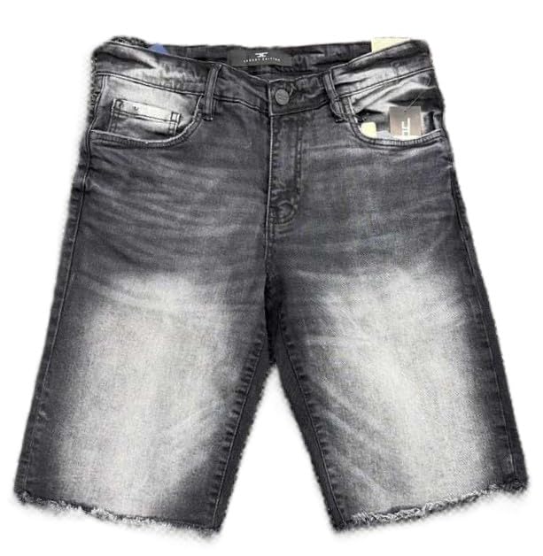 Jordan Craig Mens Washed Denim Shorts Black Shadow Color 99% Cotton 1% Elastane Streetwear Style J334S