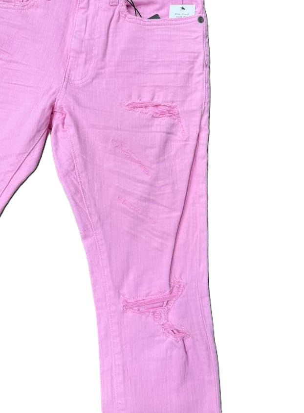 Jordan Craig Mens Martin Stacked Jeans Pink Color 98% Cotton 2% Lycra Streetwear Style(JTF960R)