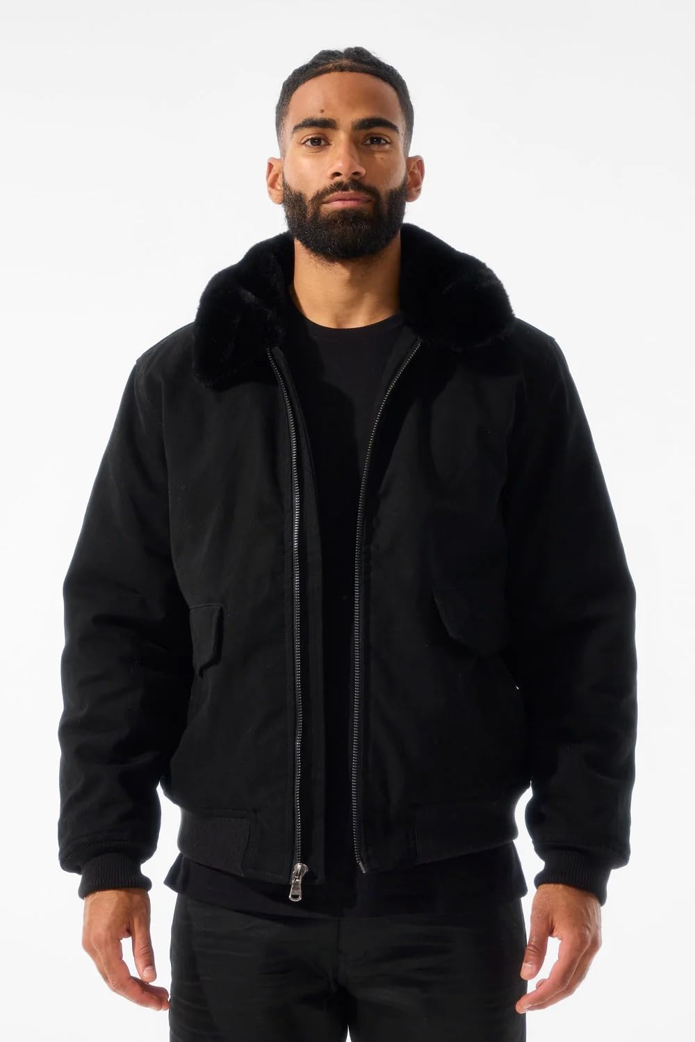 Jordan Craig ST. Cloud Work Jacket, Full Zip, Shearling Collar, Quilted, Black, 100% Cotton