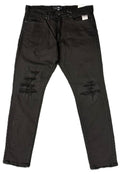 Jordan Craig Men's Distressed Slim Tapered Jeans, Regular Rise, Jet Black, Cotton Blend(JS2294A)