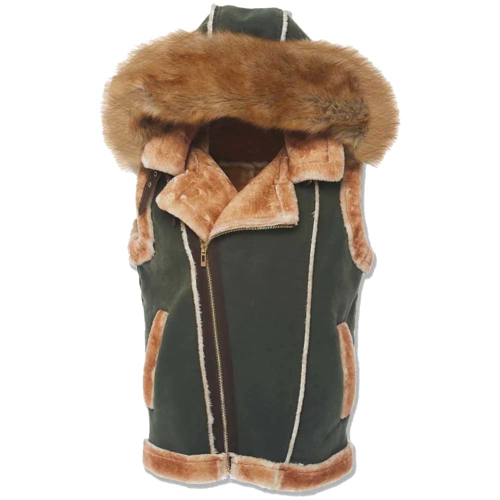 Jordan Craig Olive Shearling Vest Coat_9370V Faux Leather (US, Alpha, 3X-Large, Regular, Regular, Olive)