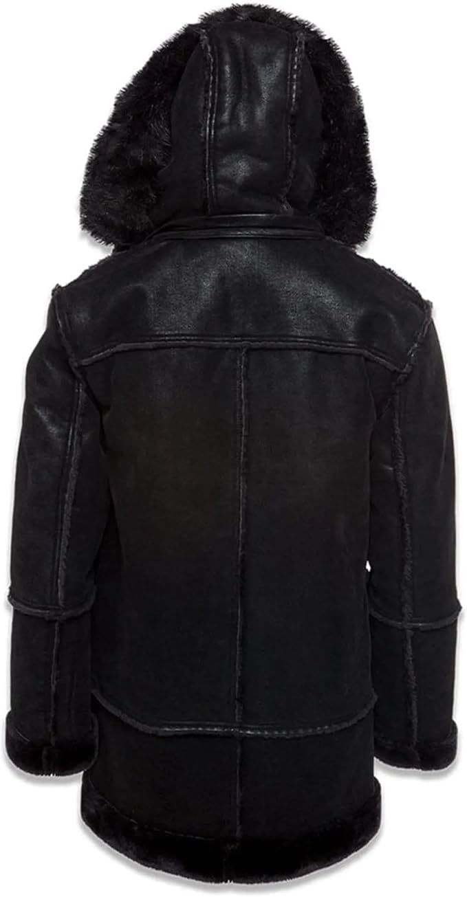 Jordan Craig Men Denali Shearling Jackets (Black) Super Warm Detachable Hood