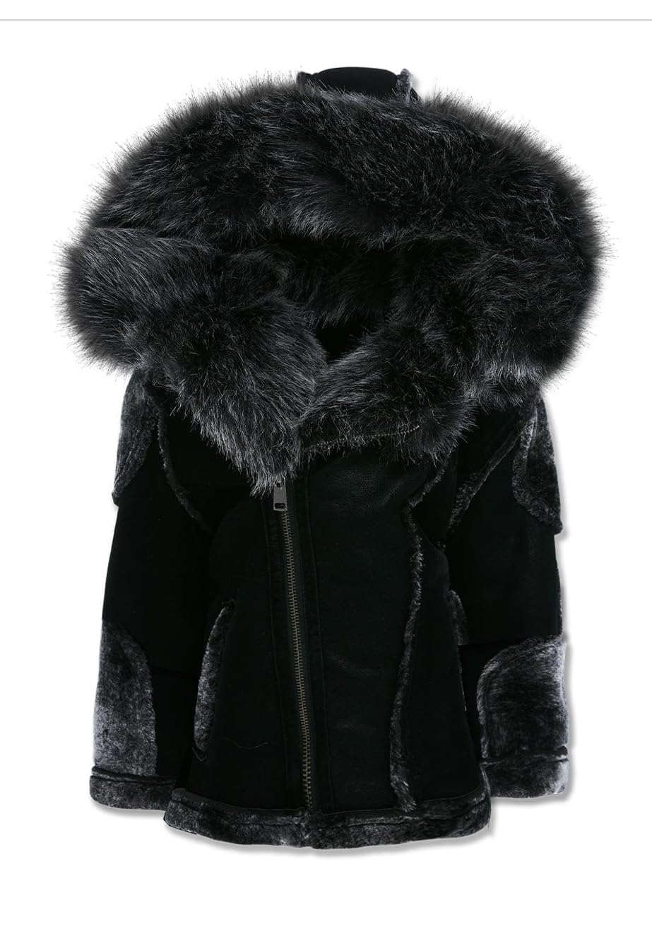 Jordan Craig EL JEFE KIDS MOTO BLACK SHEARLING JACKET