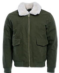 Jordan Craig Men's Olive Work Jacket with Shearling Collar and Hidden Front Pockets