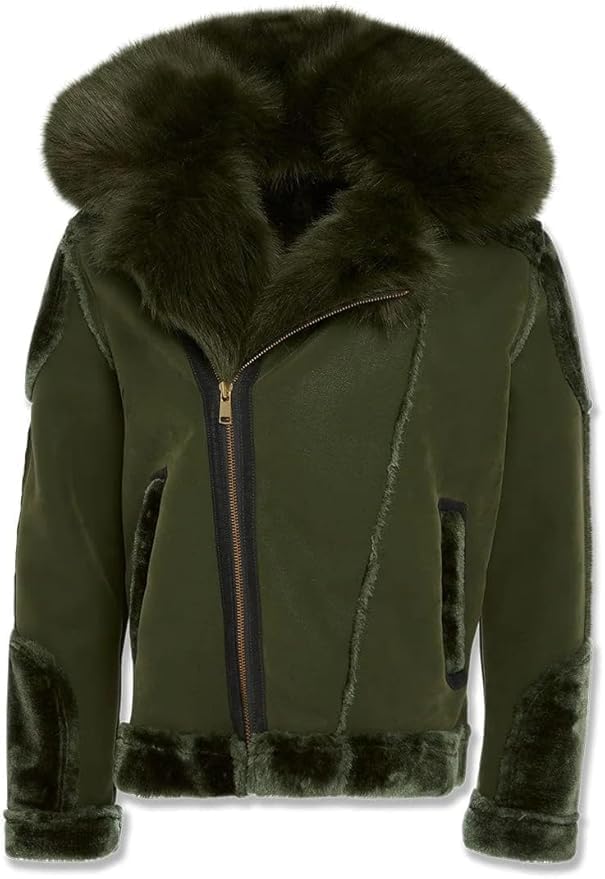 Jordan Craig El Jefe Shearling Moto Jacket_91625 Super Warm Detachable Hood With Zipper Faux Fur Moto Silhouete Cross Zipper