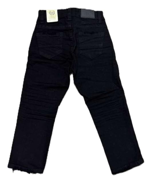 Jordan Craig Kids Jeans with Shreds Black Color 98% Cotton 2% Elastane Casual Streetwear Style(JS990RK)