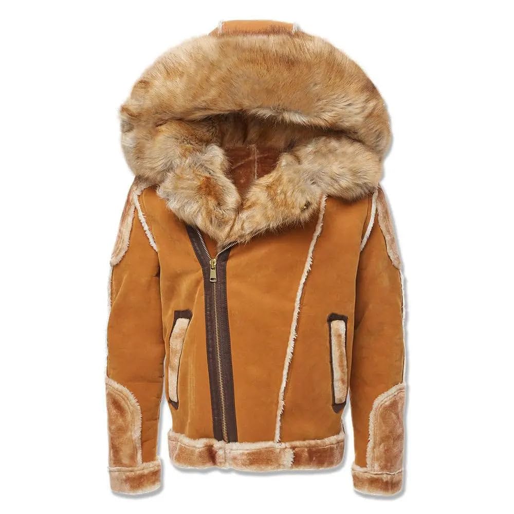 Jordan Craig Men EL Jefe Shearling Moto Jacket (Black Coffee)