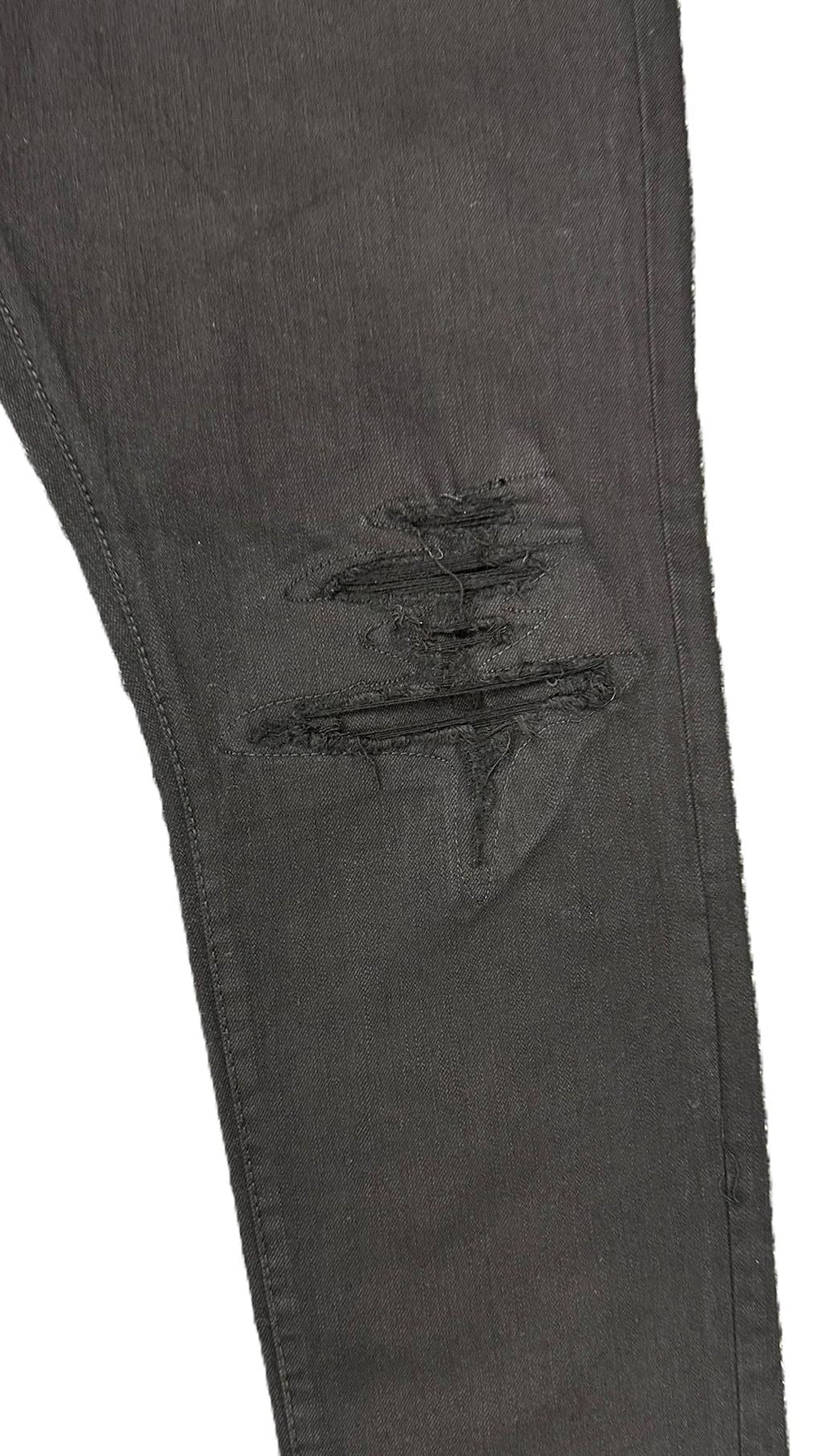 Jordan Craig Men's Distressed Slim Tapered Jeans, Regular Rise, Jet Black, Cotton Blend(JS2294A)