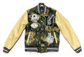 Jordan Craig Mens Varsity Jacket, Vintage Camo with PU Leather Sleeves, Embroidered Patches(91656)