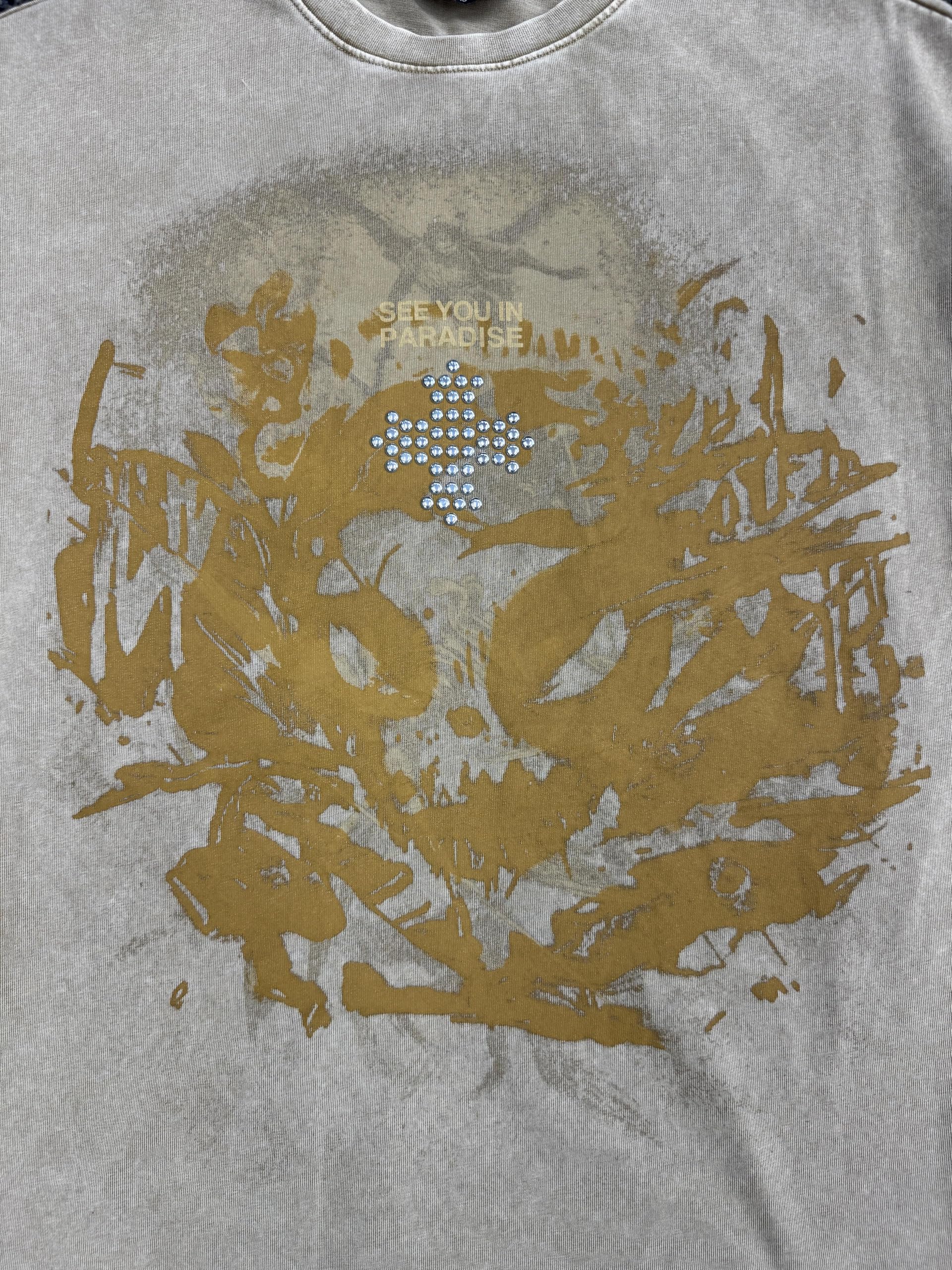 See You in Paradise Mens T-Shirt Desert Color Graphic Print Silicon Heat Transfer 100% Cotton Style(9192A)