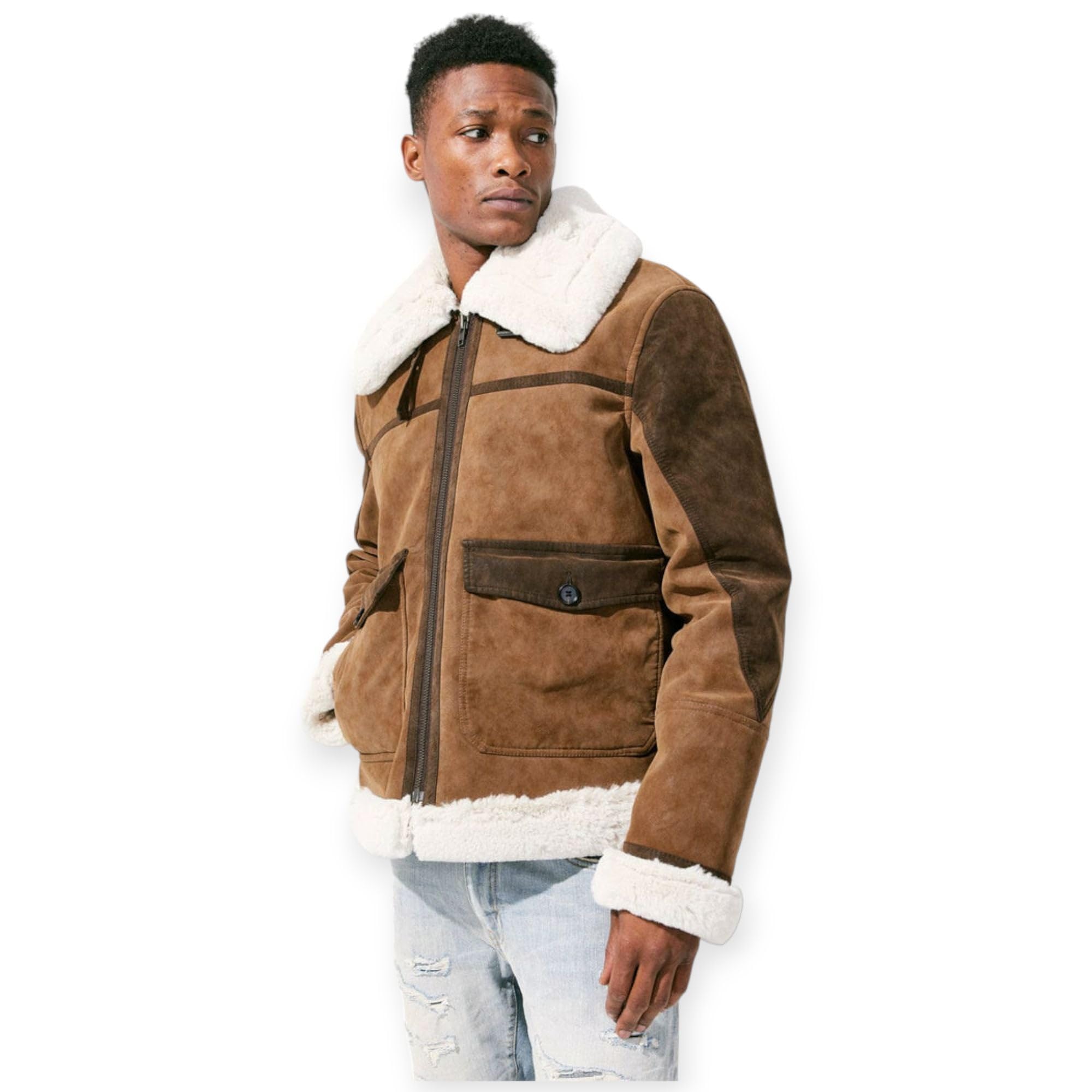 Jordan Craig Men Vienna Fur Bomber Jackets (Brown)