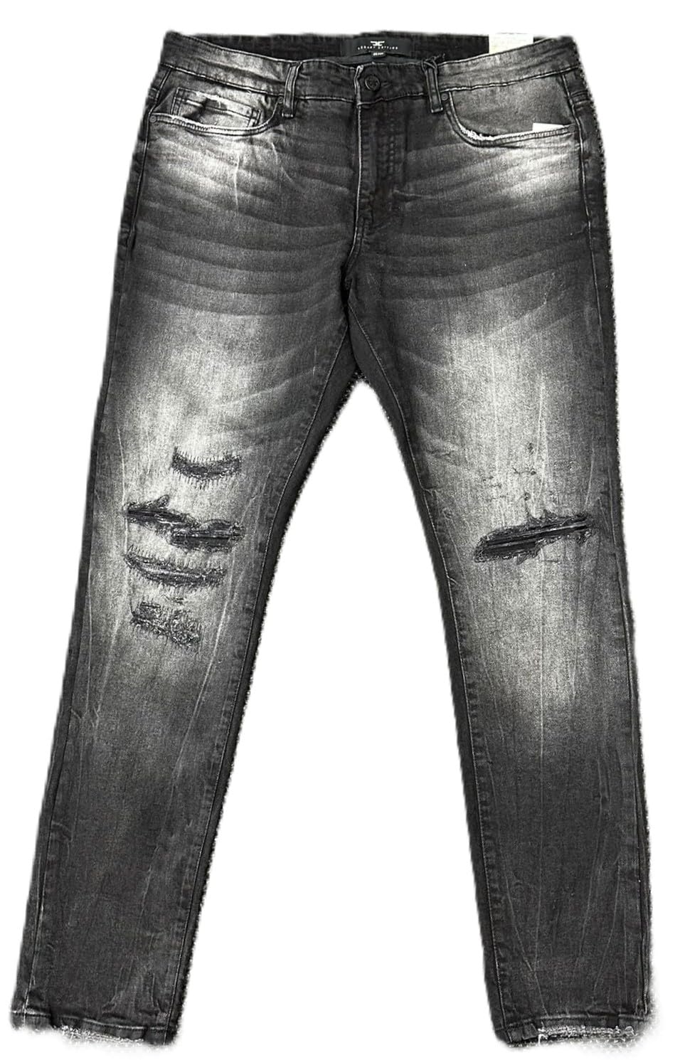 Jordan Craig Men's Distressed Jeans, Black Shadow Wash, Regular Rise(JS1214)