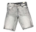 Jordan Craig Mens Washed Denim Shorts Smoked Grey Color 99% Cotton 1% Elastane Streetwear Style (J334S)