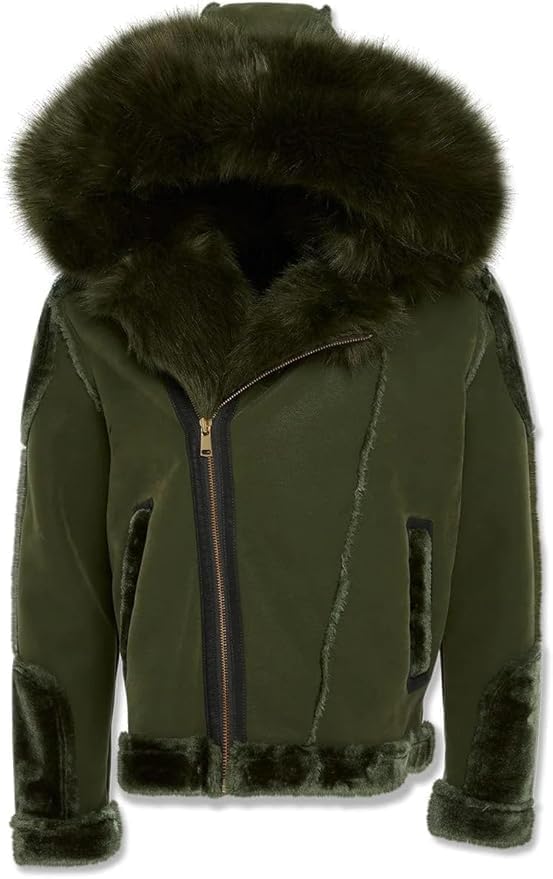 Jordan Craig El Jefe Shearling Moto Jacket_91625 Super Warm Detachable Hood With Zipper Faux Fur Moto Silhouete Cross Zipper