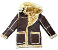 Jordan Craig Denali Shearling Jacket, Brown with Faux Fur Trim, Detachable Hood, Toggle Button Closure, Winter Coat