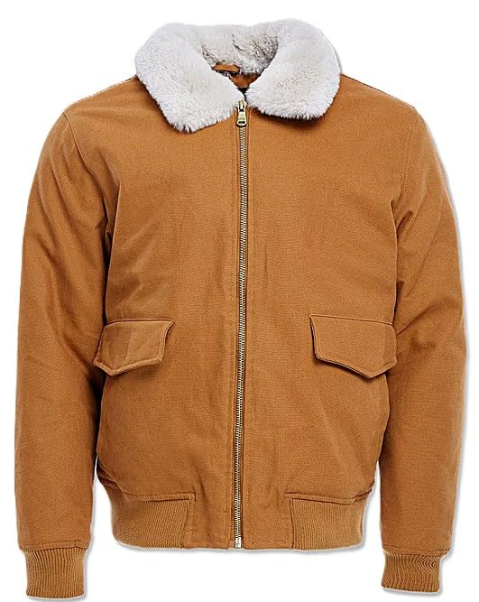 Jordan Craig Men's Work Jacket with Shearling Collar and Hidden Front Pockets
