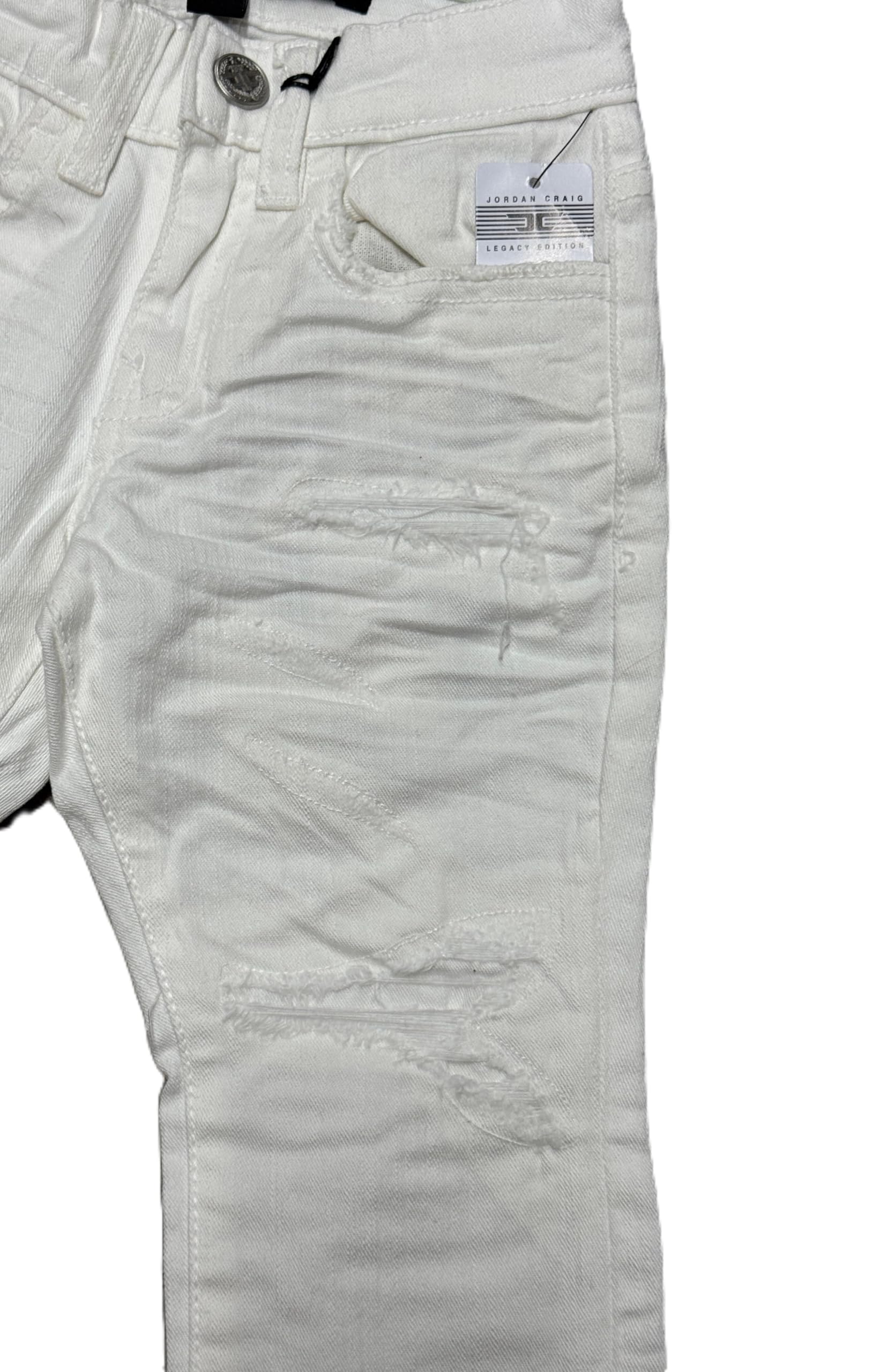 Jordan Craig Kids Shred Stack Jeans, Off White Color, 98% Cotton 2% Lycra, STREETWARE Style(JTF956RK)