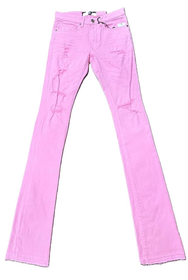Jordan Craig Mens Martin Stacked Jeans Pink Color 98% Cotton 2% Lycra Streetwear Style(JTF960R)