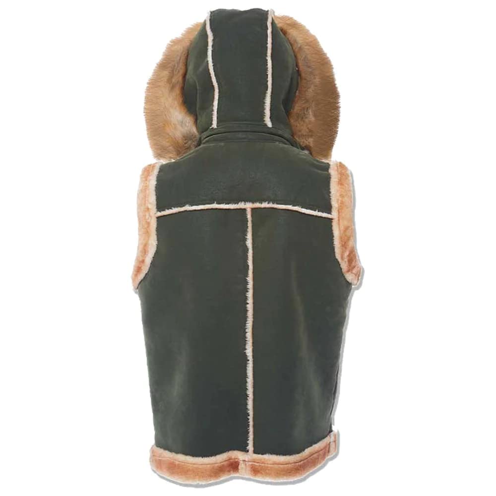 Jordan Craig Olive Shearling Vest Coat_9370V Faux Leather (US, Alpha, 3X-Large, Regular, Regular, Olive)