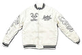 Rebel Minds G.O.A.T. Men's Varsity Bomber Jacket, Cream White, Nylon, Est. 2015