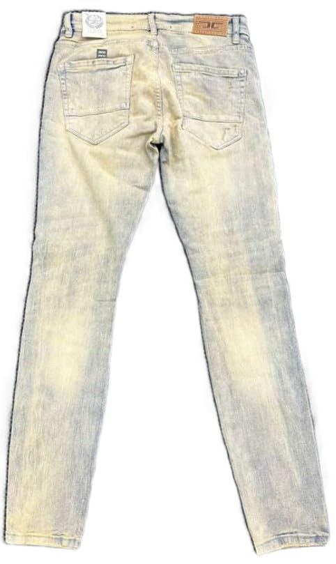 Jordan Craig Distressed Khaki Wash Denim Jeans, Elastane Stretch, Ripped Knee Design(JR1258)